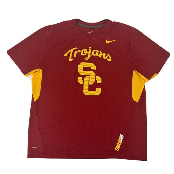 Nike Shirt Men's XL Red Short‎ Sleeve Crewneck USC Southern California Trojans - Picture 1 of 11